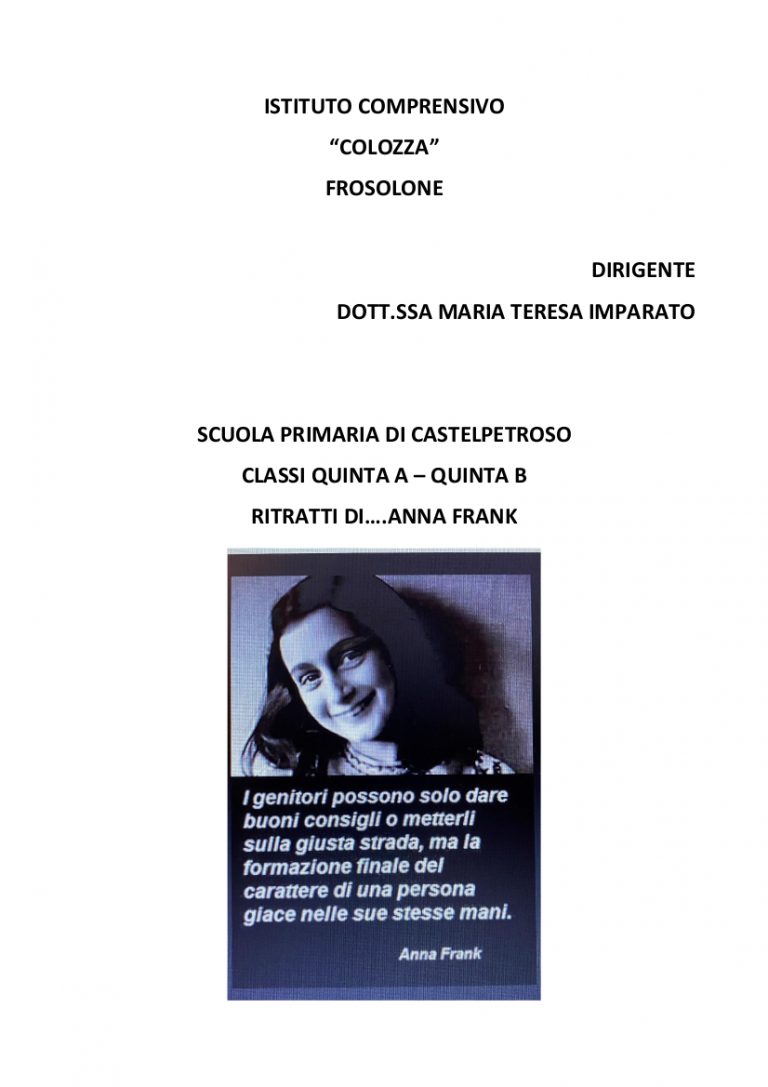Scopri di più sull'articolo Ritratti di… Anna Frank