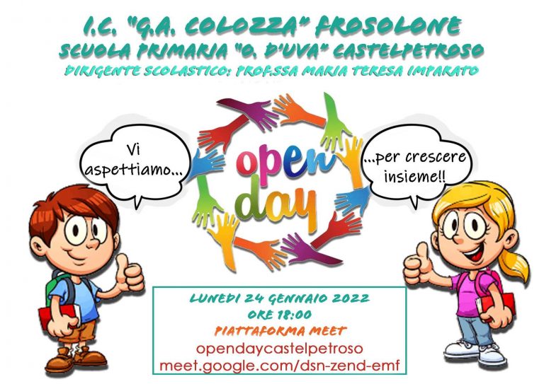 Scopri di più sull'articolo Open Day Scuola Primaria “O. D’Uva” Castelpetroso