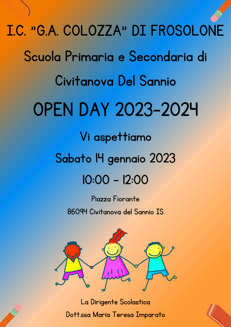Scopri di più sull'articolo Open Day Scuola Primaria e Secondaria di Civitanova Del Sannio.