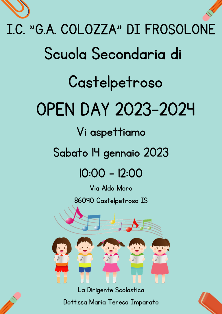 Scopri di più sull'articolo Open Day Scuola Secondaria di Castelpetroso