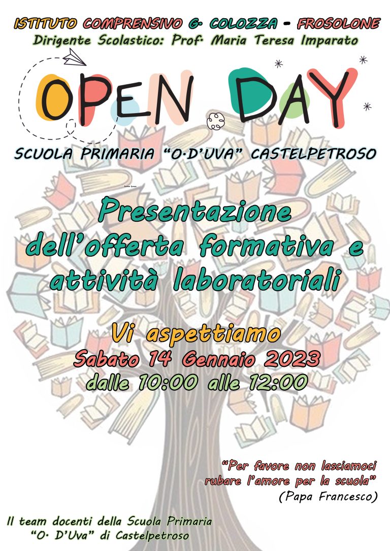 Scopri di più sull'articolo Open Day Scuola Primaria di Castelpetroso