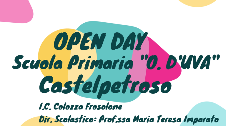 Scopri di più sull'articolo Open Day Scuola Primaria “O.D’Uva” Castelpetroso 2023
